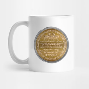 The Ten Commandments golden coin Mug